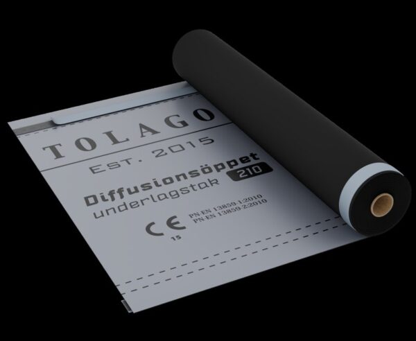 Diffusionsöppet underlagstak Tolago 210 1,5x50m