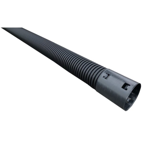 Dräneringsrör KZ HDPE 160/140 mm L-6m, Svart med muff SN8 105gr toppslits