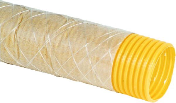 Dräneringsslang PVC 160/144mm L-50m, med lindad fiberduk