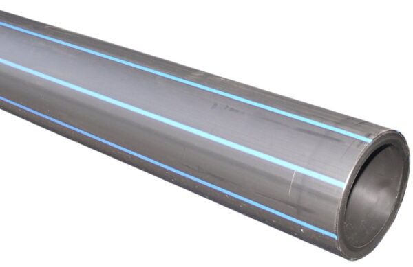 PE Rör 25/2,3mm L-6 m Svart med blå stripe SDR11 PN16 PE100