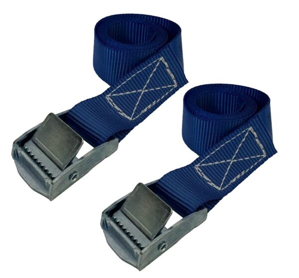 Spännband 25mm x 1m Blå 500kg med klafflås 2-pack